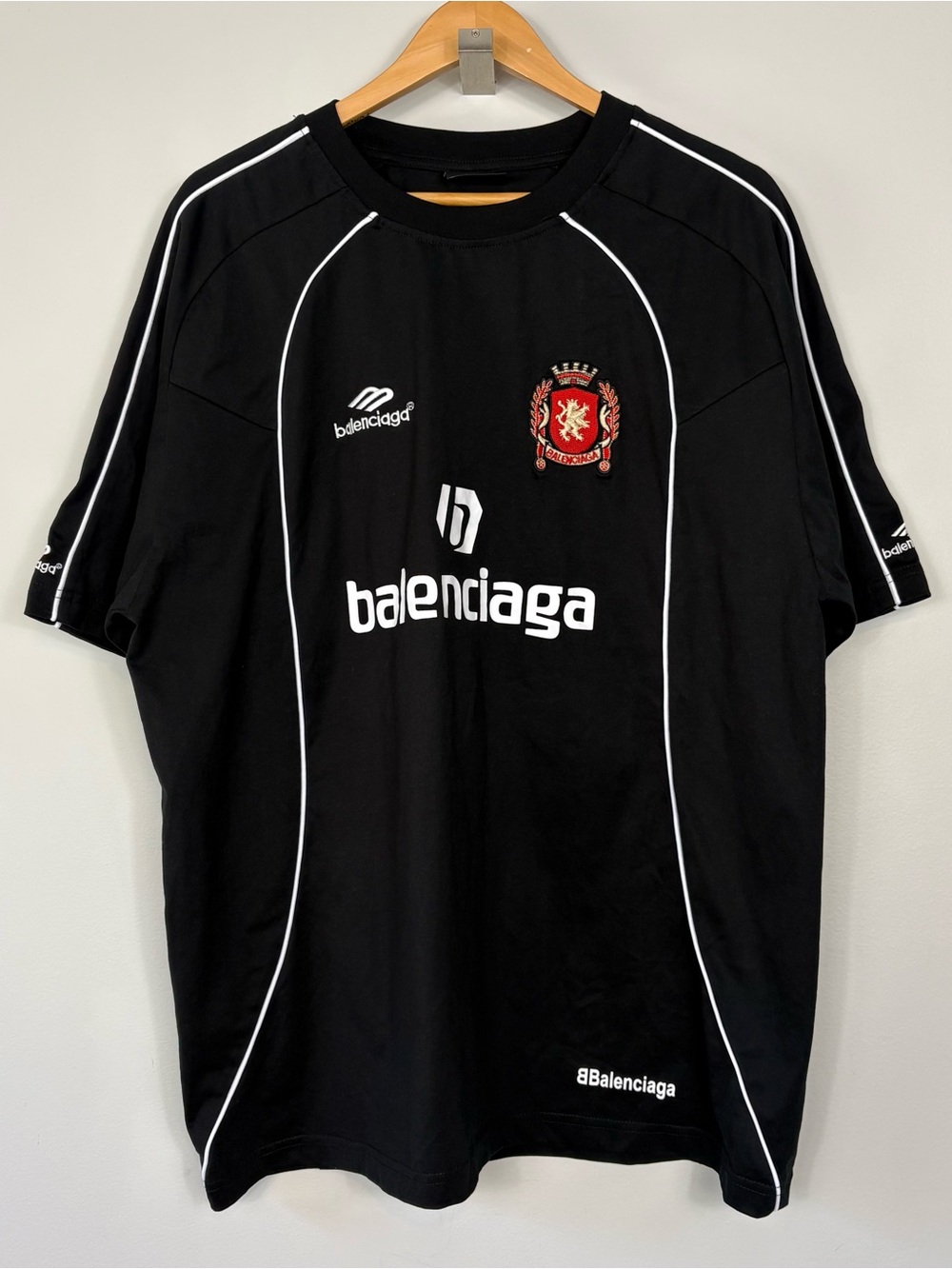 Balenciaga Paris Soccer Jersey Sz L Short-Sleeve Black Shanghai